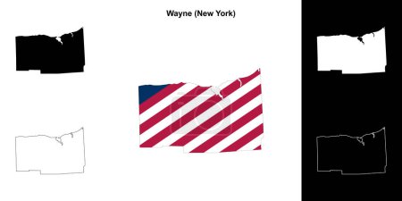 Téléchargez les illustrations : Plan du comté de Wayne (New York) - en licence libre de droit