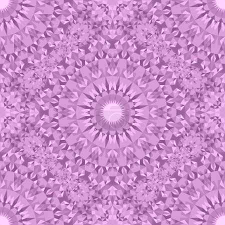 Seamless oriental purple mandala ornament pattern - bohemian kaleidoscope mosaic lavender abstract vector background