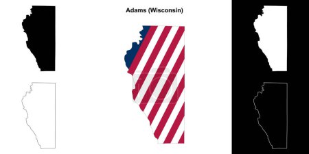 Conjunto de mapas de contorno del Condado de Adams (Wisconsin)