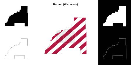 Burnett County (Wisconsin) outline map set