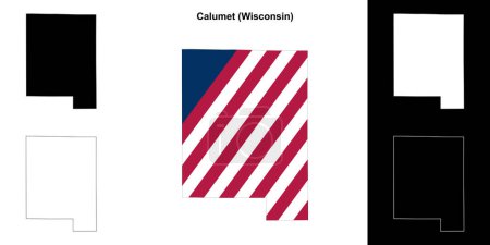 Umrisse der Karte von Calumet County (Wisconsin)