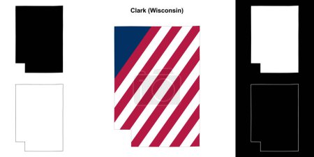 Clark County (Wisconsin) outline map set