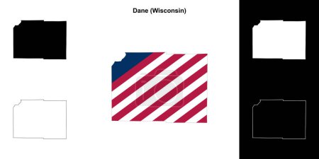 Dane County (Wisconsin) outline map set