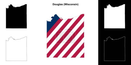 Douglas County (Wisconsin) outline map set