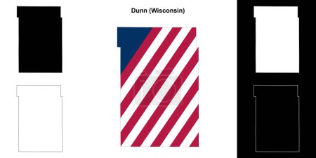 Dunn County (Wisconsin) outline map set