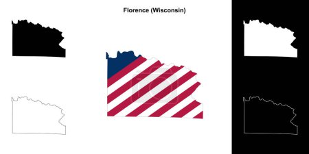 Florence County (Wisconsin) umrissenes Kartenset