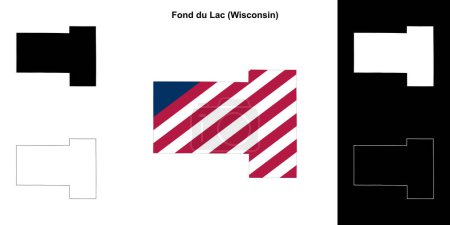Fond du Lac County (Wisconsin) outline map set