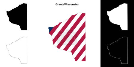 Grant County (Wisconsin) outline map set
