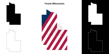Forest County (Wisconsin) outline map set
