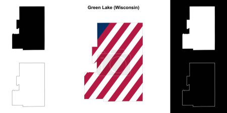 Green Lake County (Wisconsin) outline map set