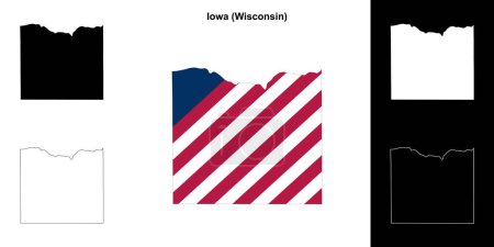 Iowa County (Wisconsin) outline map set