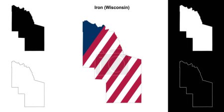 Iron County (Wisconsin) outline map set
