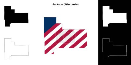 Jackson County (Wisconsin) outline map set