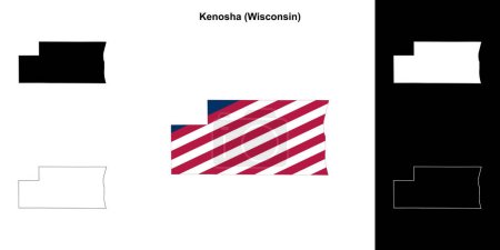 Conjunto de mapas de contorno del Condado de Kenosha (Wisconsin)