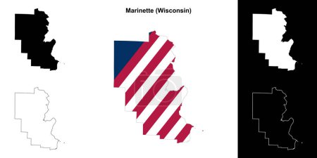Marinette County (Wisconsin) outline map set
