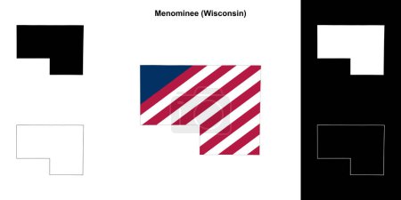 Menominee County (Wisconsin) outline map set