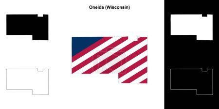 Oneida County (Wisconsin) outline map set