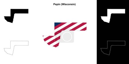 Pepin County (Wisconsin) outline map set