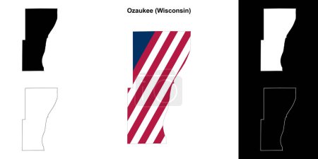 Umrisse des Ozaukee County (Wisconsin)