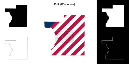 Polk County (Wisconsin) outline map set