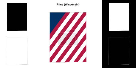 Price County (Wisconsin) outline map set
