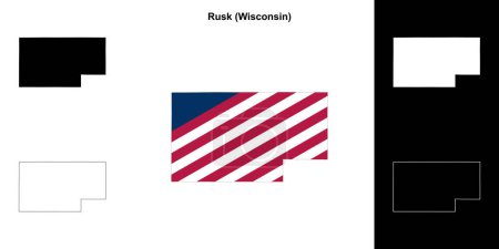 Rusk County (Wisconsin) umrissenes Kartenset
