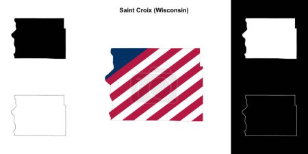 Téléchargez les illustrations : Plan du comté de Sainte Croix (Wisconsin) - en licence libre de droit