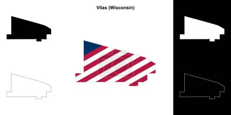 Vilas County (Wisconsin) umrissenes Kartenset