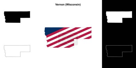 Vernon County (Wisconsin) outline map set