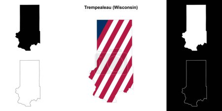 Trempealeau County (Wisconsin) outline map set