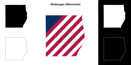 Sheboygan County (Wisconsin) umrissenes Kartenset