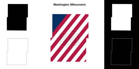 Washington County (Wisconsin) outline map set