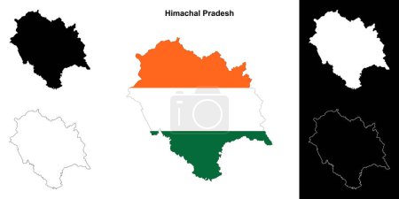 Himachal Pradesh état schéma carte ensemble