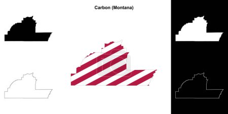 Carbon County (Montana) umrissenes Kartenset