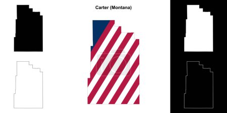 Carter County (Montana) umrissenes Kartenset