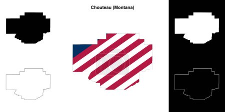 Chouteau County (Montana) outline map set