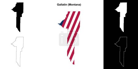 Gallatin County (Montana) umrissenes Kartenset