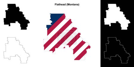 Flathead County (Montana) outline map set