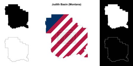 Judith Basin County (Montana) umrissenes Kartenset