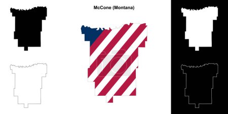 McCone County (Montana) umrissenes Kartenset