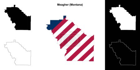Meagher County (Montana) umrissenes Kartenset