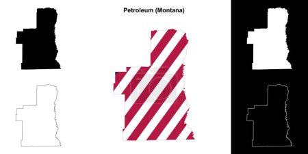 Petroleum County (Montana) umrissenes Kartenset