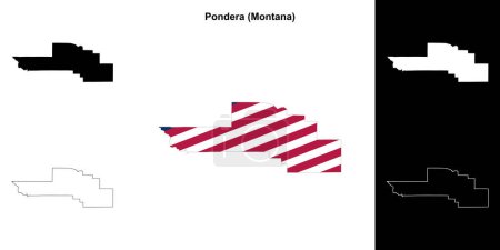 Pondera County (Montana) umrissenes Kartenset