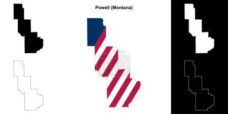 Powell County (Montana) outline map set