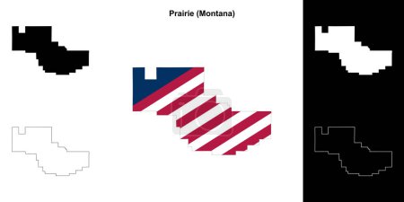 Prairie County (Montana) umrissenes Kartenset
