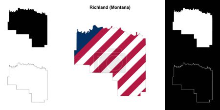 Richland County (Montana) umrissenes Kartenset