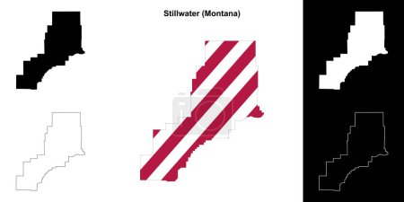 Stillwater County (Montana) umrissenes Kartenset