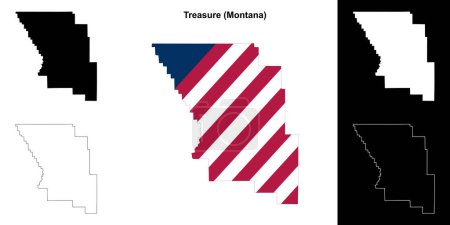 Treasure County (Montana) umreißt Kartenset