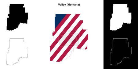 Valley County (Montana) outline map set