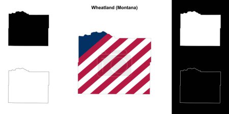 Wheatland County (Montana) umrissenes Kartenset